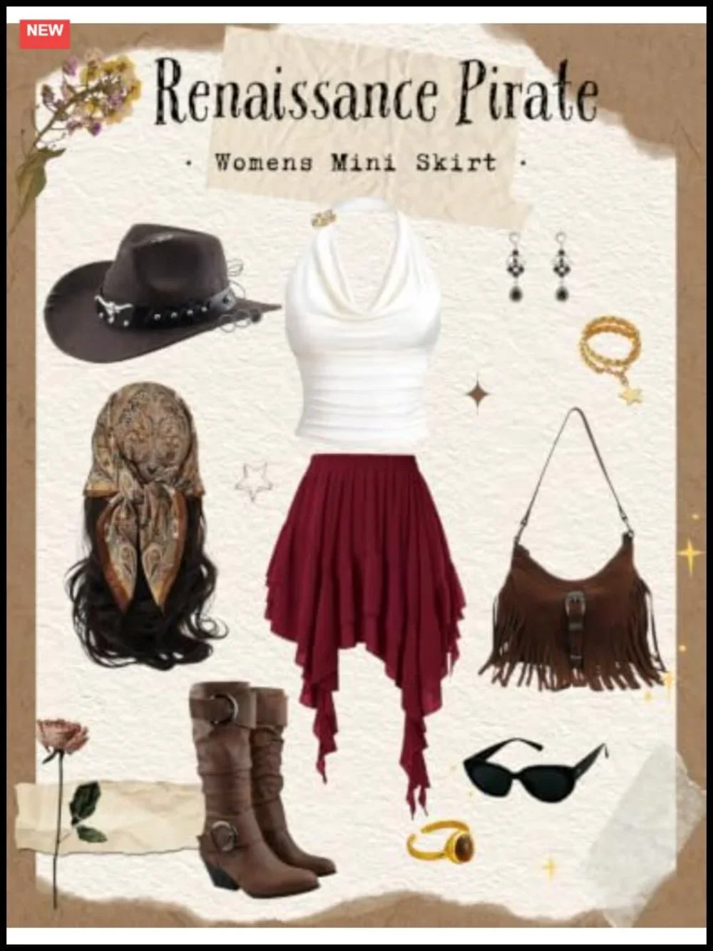Renaissance Tiered Ruffle Skort with Built-in Shorts, Asymmetrical Hem, Y2k